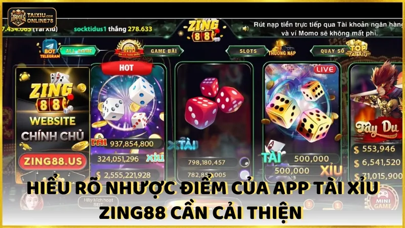 Hiểu rõ nhược điểm của app tài xỉu Zing88 cần cải thiện 